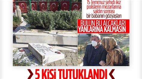 A­d­a­n­a­­d­a­ ­ş­e­h­i­t­ ­m­e­z­a­r­l­a­r­ı­n­a­ ­z­a­r­a­r­ ­v­e­r­e­n­ ­5­ ­k­i­ş­i­ ­t­u­t­u­k­l­a­n­d­ı­